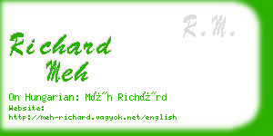 richard meh business card
